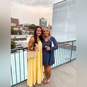 Yellow tiered flowy dress!